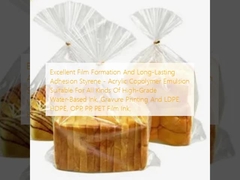 Excelente formação de filme e adesão duradoura Estireno - Emulsão de copolímero acrílico adequado para todos os tipos de tinta à base de água de alta qualidade, impressão gravada e tinta de filme LDPE, HDPE, OPP, PP, PET;